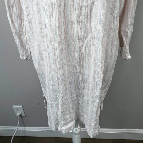 J. By J. Crew Cherry Pink Stripe Dress Cover-up Size S Gauze Cotton - Picture 5 of 13